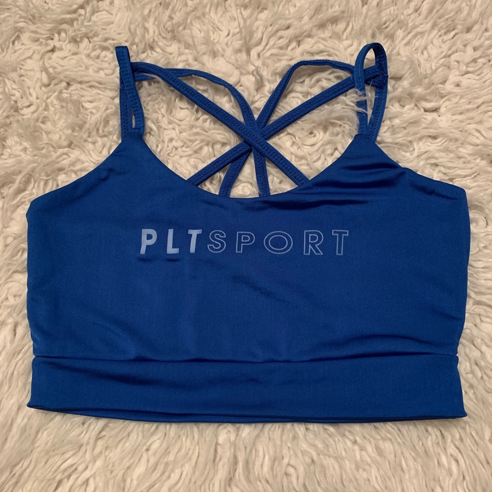PrettyLittleThing Blue Sports Bra